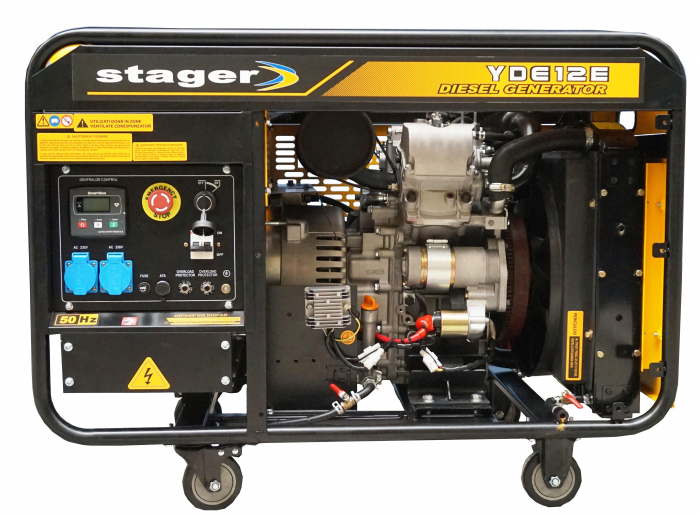 Stager YDE12E Generator open-frame 10kVA, 39A, 3000rpm, monofazat, diesel, pornire electrica [1]