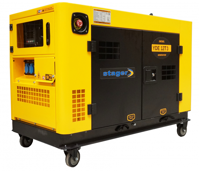Stager YDE12T3 Generator insonorizat 12kVA, 16A, 3000rpm, trifazat, diesel, pornire electrica 12kVA imagine noua congaz.ro 2022