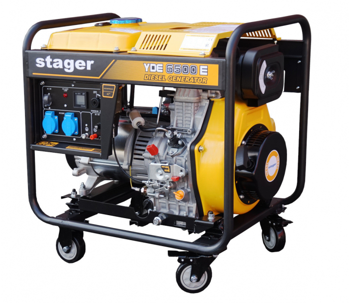 Stager YDE6500E Generator open-frame 5kVA, 20A, 3000rpm, monofazat, diesel, pornire electrica