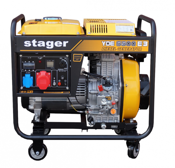 Stager YDE6500E3 Generator open-frame 6.3kVA, 8A, 3000rpm, trifazat, diesel, pornire electrica [2]