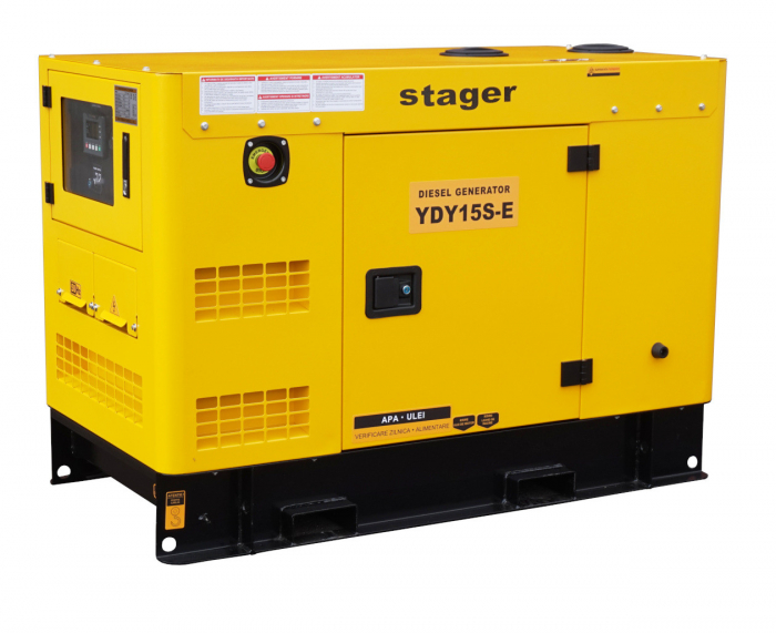 Stager YDY15S-E Generator insonorizat 15kVA, 57A, 1500rpm, monofazat, diesel 1500rpm imagine noua congaz.ro 2022