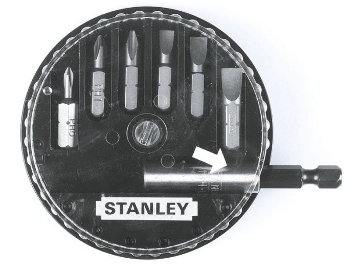 Stanley 1-68-735 Set 7 biti, PZ, drepti, adaptor magnetic 1-68-735 imagine 2022