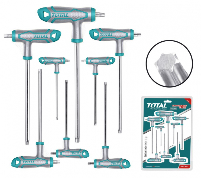 TOTAL - SET 8 CHEI TORX IN T: 2-10MM, CR-V (INDUSTRIAL)