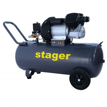 Compresoare angrenare directa - Stager HM3100V compresor aer, 100L, 8bar, 356L/min, monofazat, angrenare directa