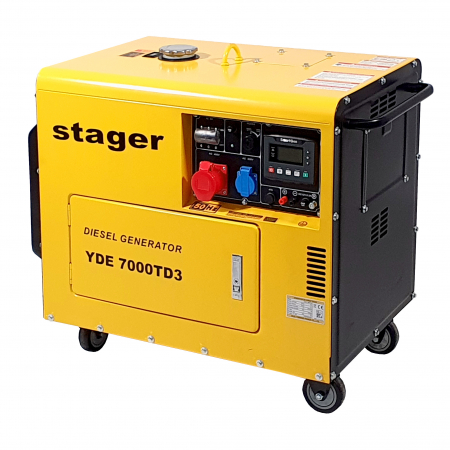 Generatoare insonorizate - Stager YDE7000TD3 Generator insonorizat 6.3kVA, 8A, 3000rpm, trifazat, diesel, pornire electrica