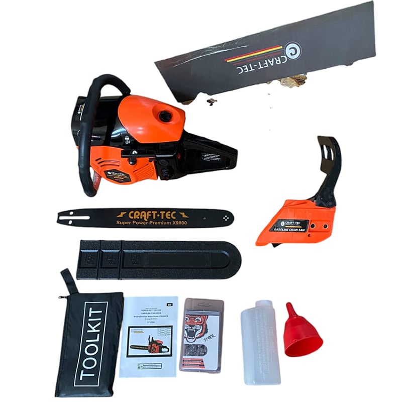 Drujba pe benzina Super Power PREMIUM Orange Edition, 9.8 CP, lama 38 cm, lant 32 dinti [3]