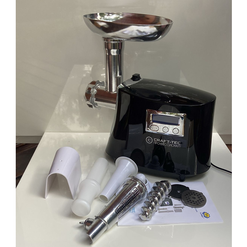 Masina electrica de tocat carne Craft Tec, 3800 W, afisaj digital, accesoriu pentru carnati si rosii [2]