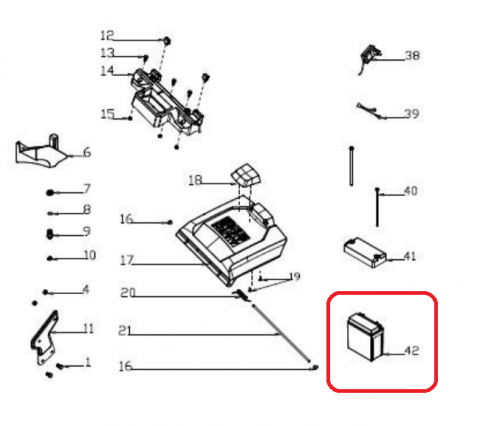 Piese masini de tuns gazon - Acumulator RURIS PSRX331S-4-42, pentru masina de tuns iarba Ruris RX331S