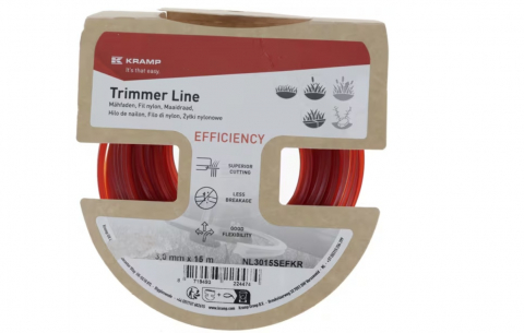 Consumabile motocoase - Fir trimmer Ø 3mm 15m pătrat roșu Efficiency