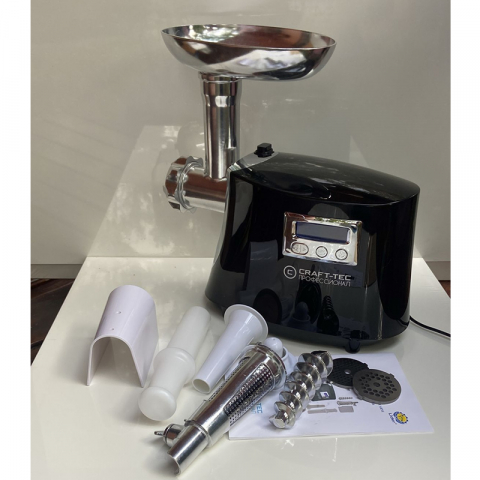 Masina electrica de tocat carne Craft Tec, 3800 W, afisaj digital, accesoriu pentru carnati si rosii [1]