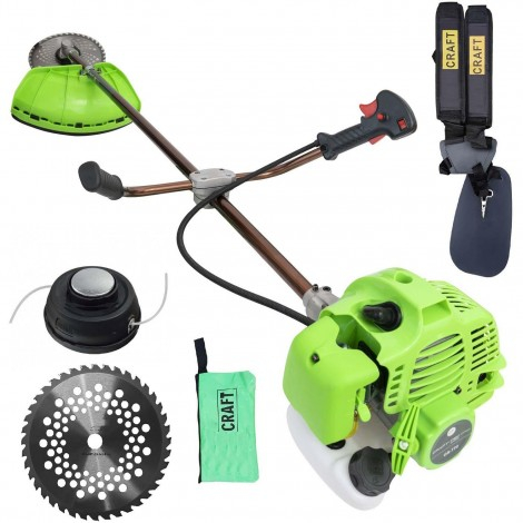 Motocoase pe benzina 2T - Motocoasa benzina Craft-Tec 5600 PRO, 3 Accesorii, 5.6 CP, 4.2kW, 2 timpi MX355