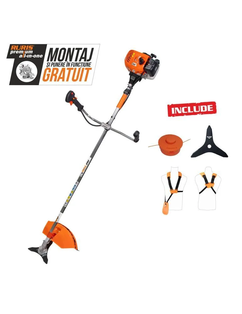 Motocoase pe benzina 2T - Motocoasa de umar Ruris DAC 210, 1.7CP, motor Tez, 2 timpi, 20cm