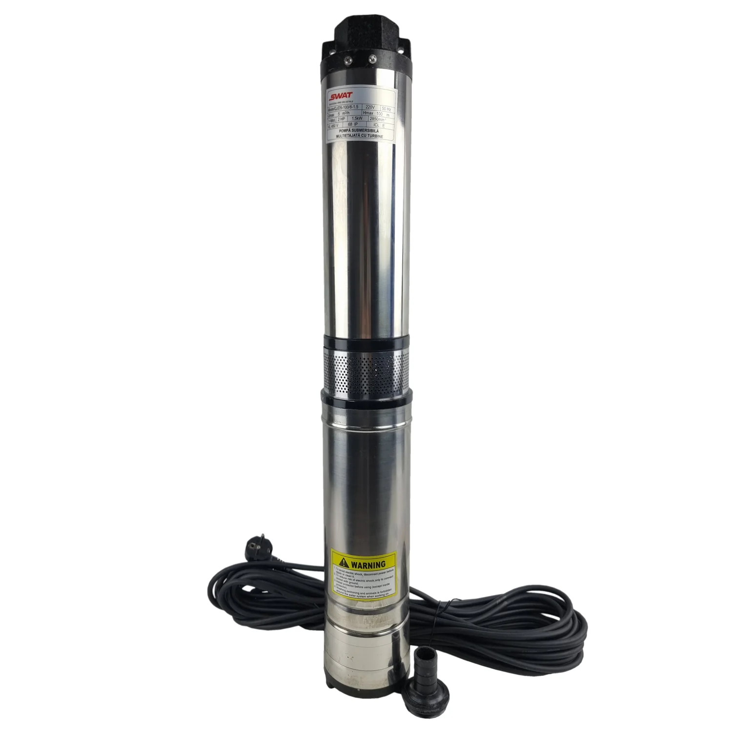 Produse - Pompa submersibila multietajata de mare adancime SWAT, 1500w, 8 turbine, bobinaj cupru