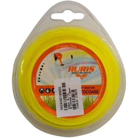 Consumabile motocoase - Ruris 6-173 - Fir de taiere, 1.6 mm, 15 m, forma rotunda