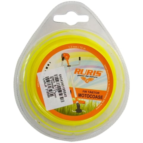 Consumabile motocoase - Ruris 6-172 - Fir de taiere, 1.3 mm, 15 m, forma rotunda