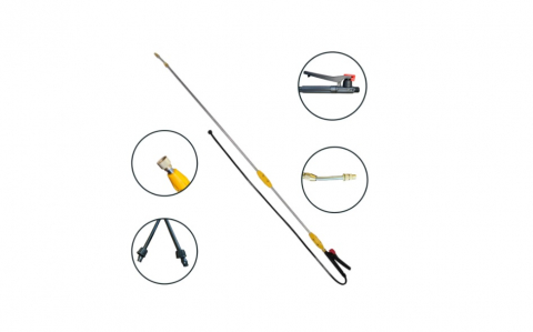 Set Lance / Tija telescopica / extensibila din inox, maner ergonomic din plastic pentru stropit pomi, copaci de livada Pandora din INOX 280 cm, duza cupru [2]