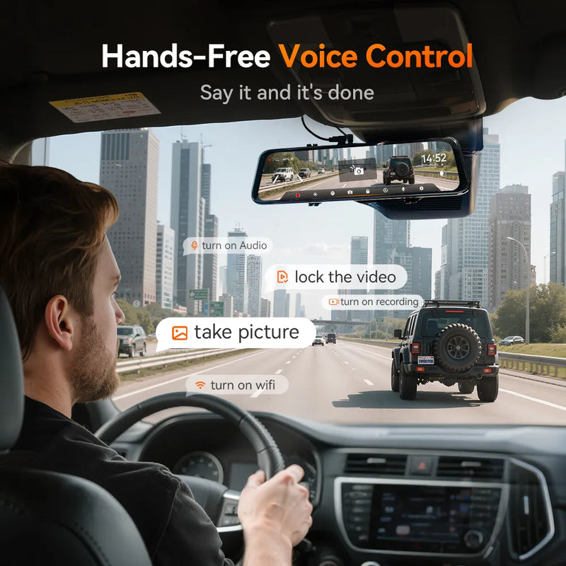 Camera auto tip oglinda WOLFBOX G900 Pro, 4K + 2.5K, ecran tactil de 12″, Wi-Fi si GPS [5]