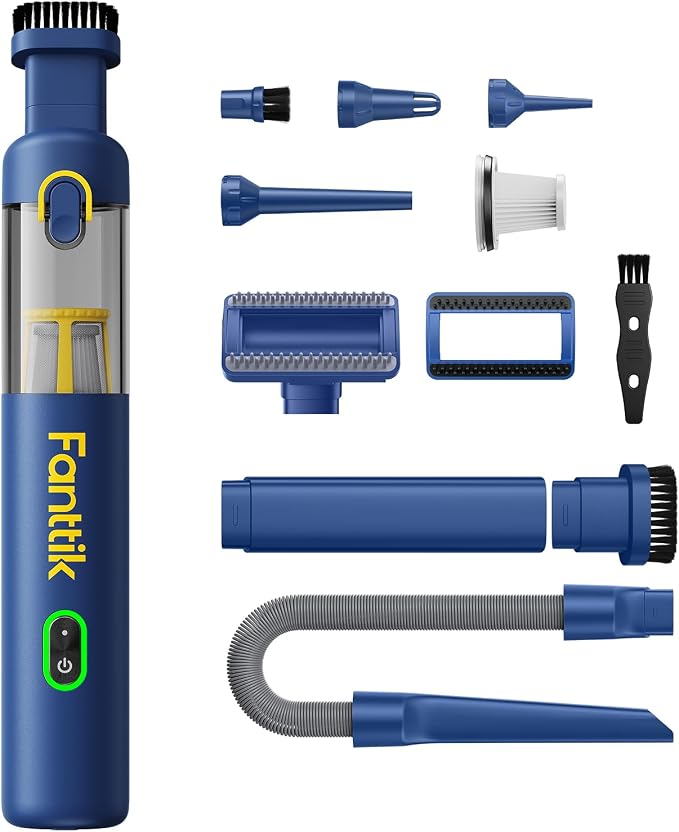 Aspirator auto portabil Fanttik Slim V8 Apex, 19.000 Pa, 4 in 1, autonomie de pana la 40 min, incarcare USB-C, albastru [0]