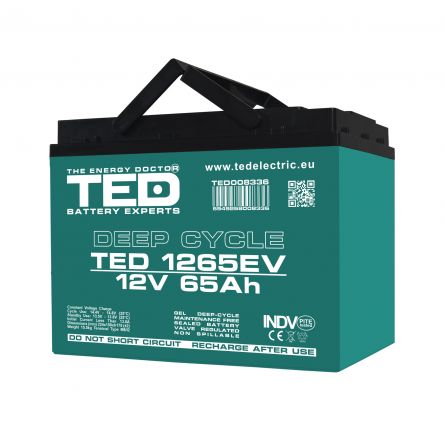Acumulatori AGM - Acumulator AGM VRLA 12V 65Ah Deep Cycle Dimensiuni 224 x 150 x 175 mm Pentru Vehicule Electrice M6