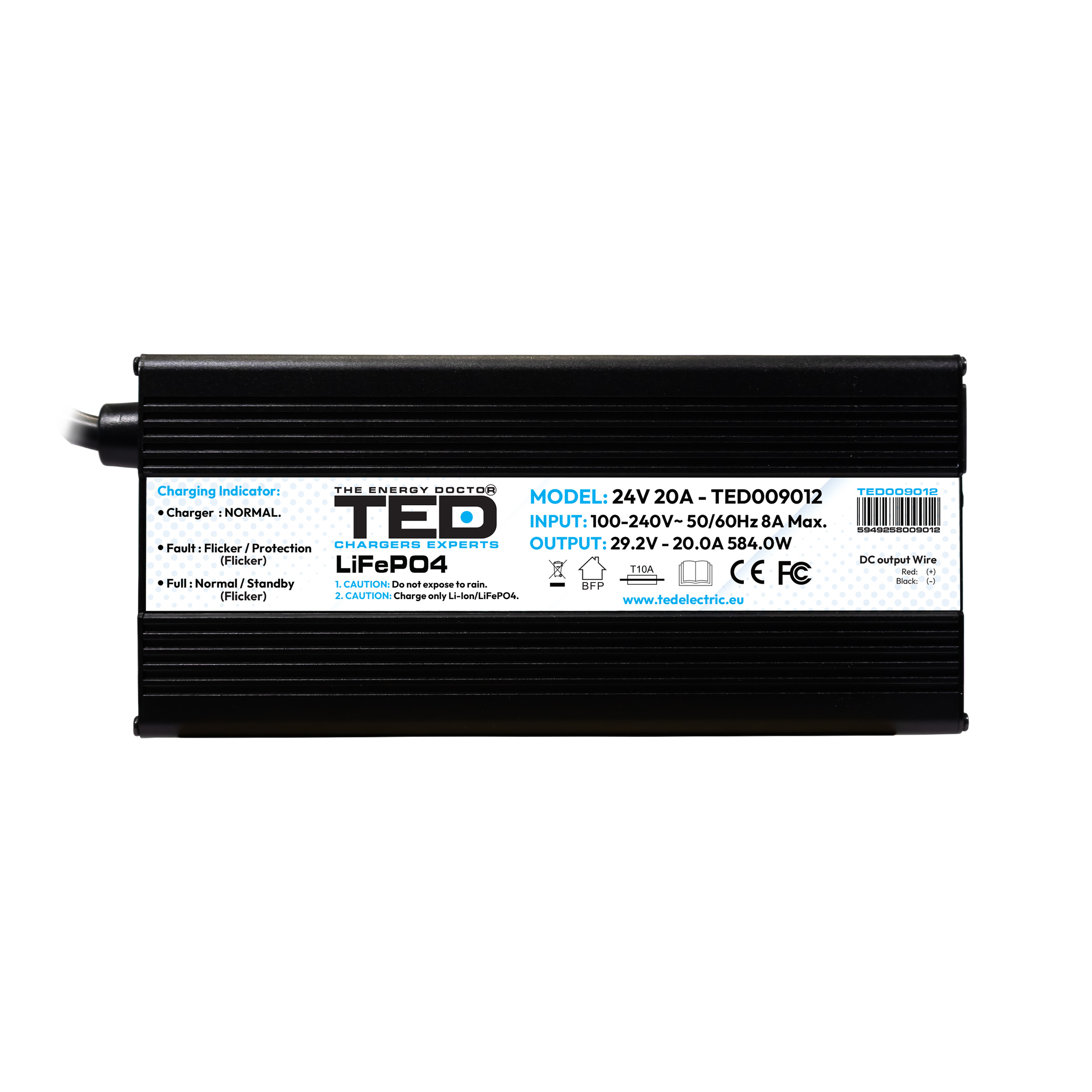 Incarcator inteligent pentru baterii LiFePO4 24V, 20A, 584W (29.2V) [2]