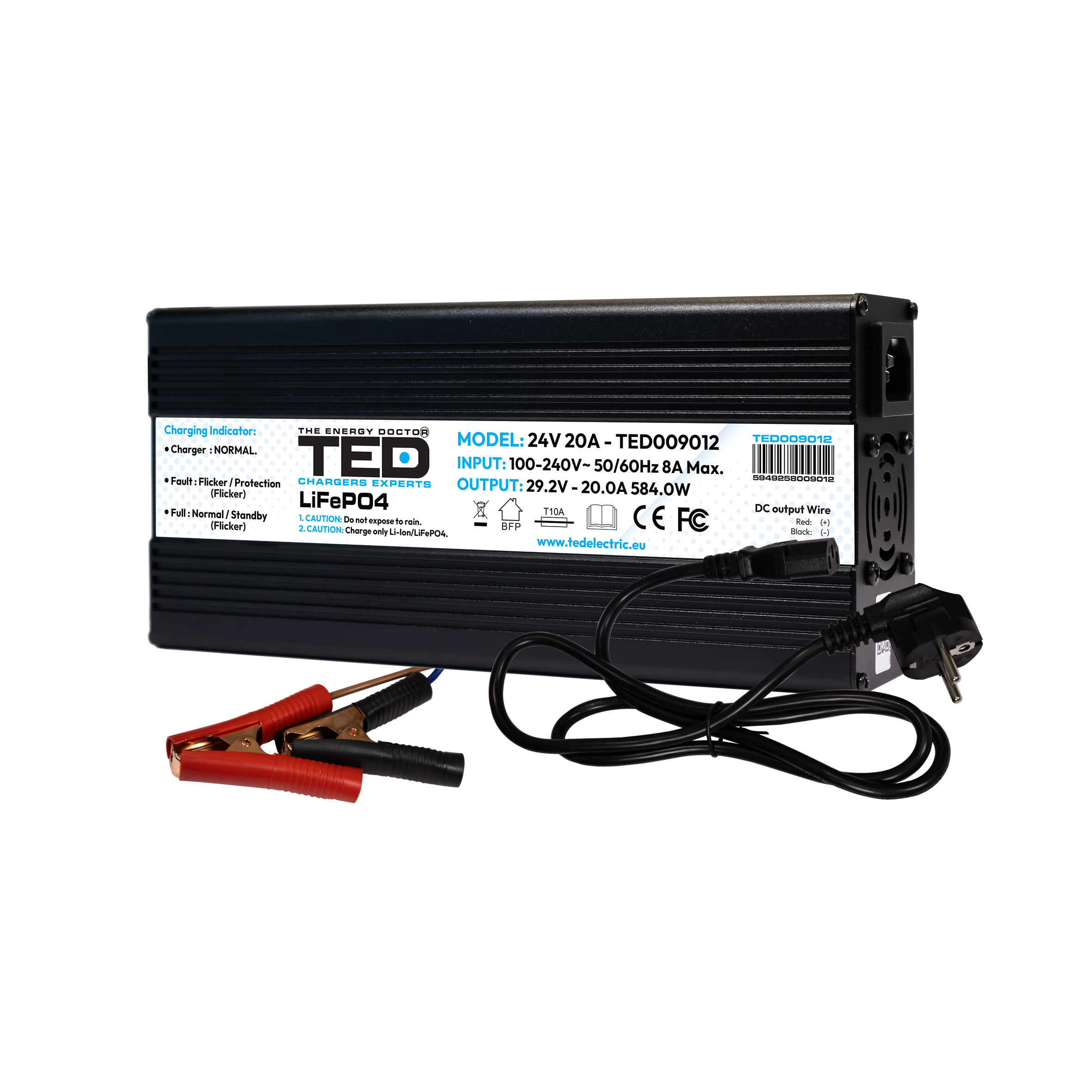 Incarcatoare si Redresoare - Incarcator inteligent pentru baterii LiFePO4 24V, 20A, 584W (29.2V)