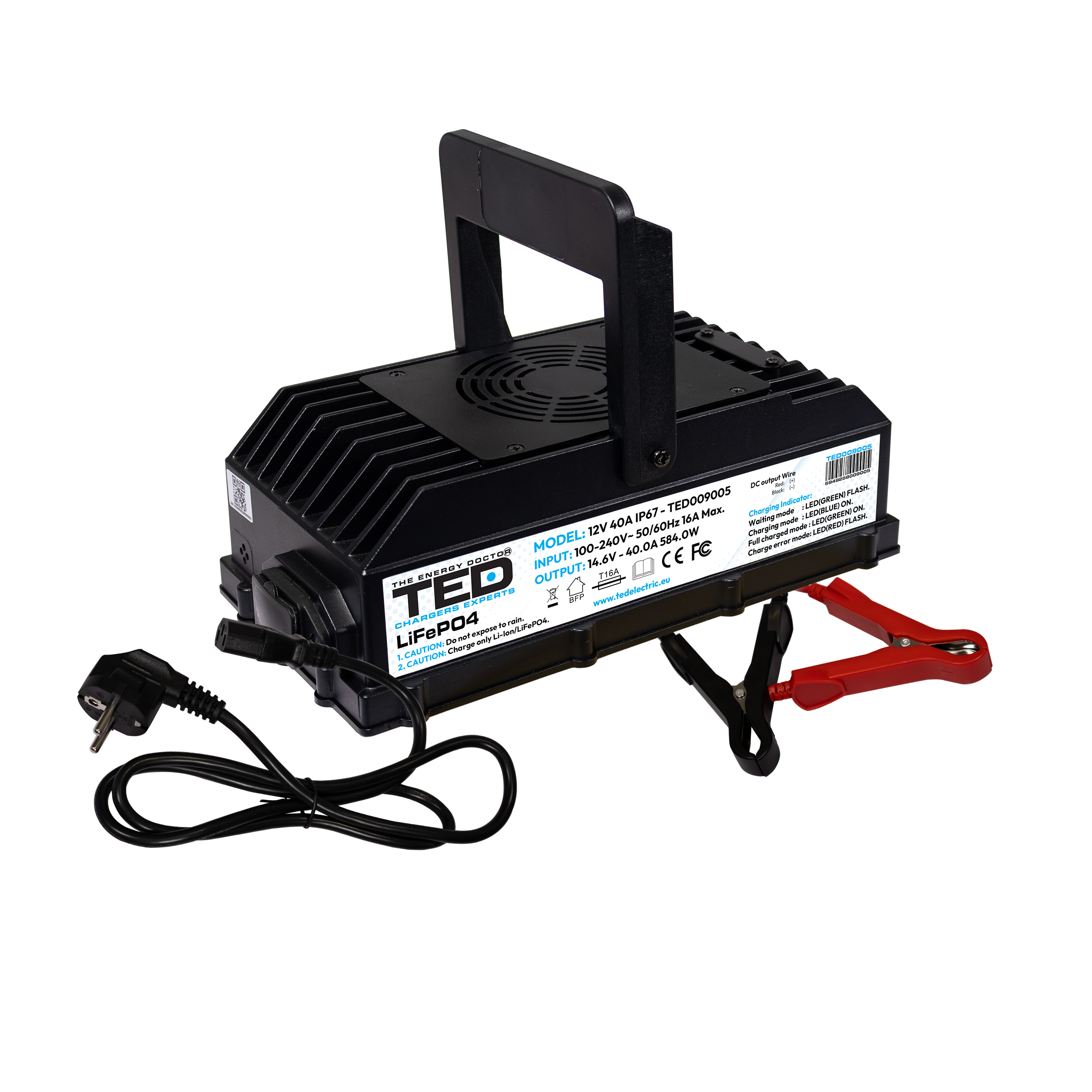 Incarcatoare si Redresoare - Incarcator inteligent rapid pentru baterii LiFePO4 12V, 40A, 584W (14.6V)