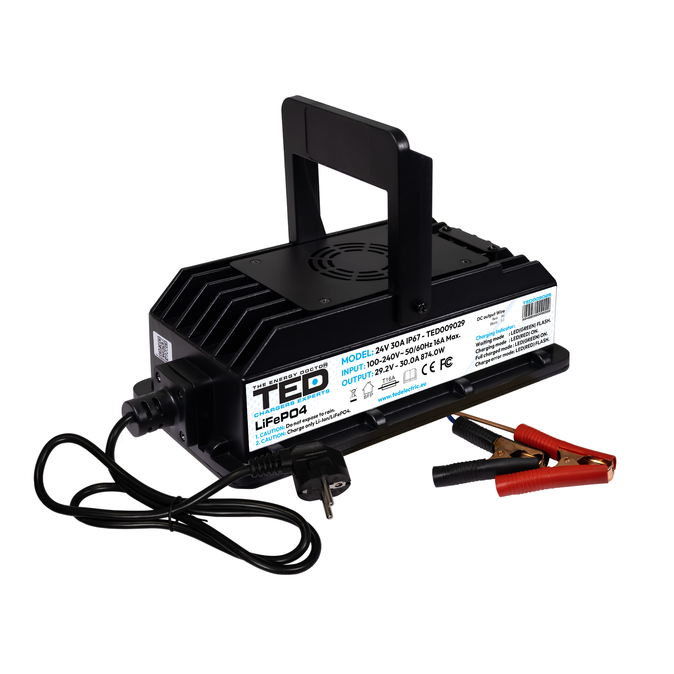 Incarcatoare si Redresoare - Incarcator inteligent rapid pentru baterii LiFePO4 24V, 30A, 876W (29.2V)