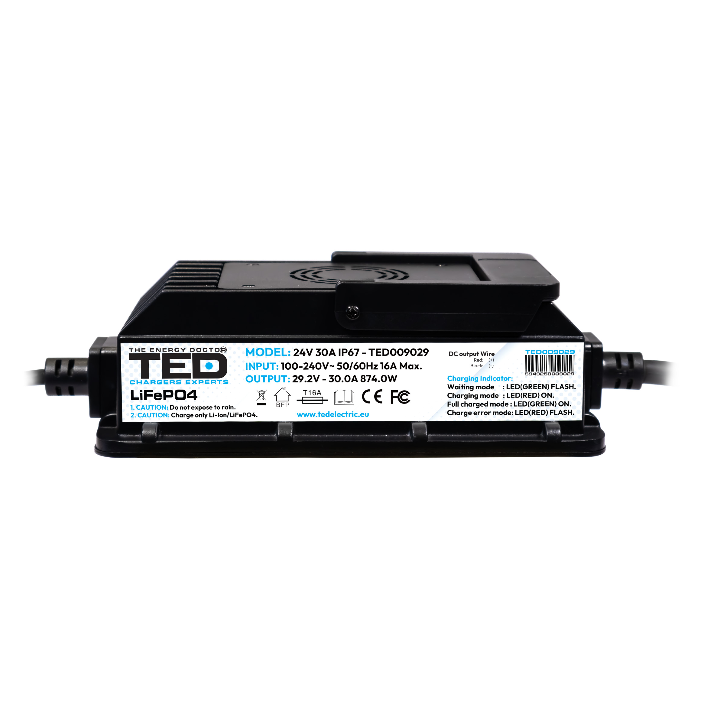 Incarcator inteligent rapid pentru baterii LiFePO4 24V, 30A, 876W (29.2V) [1]