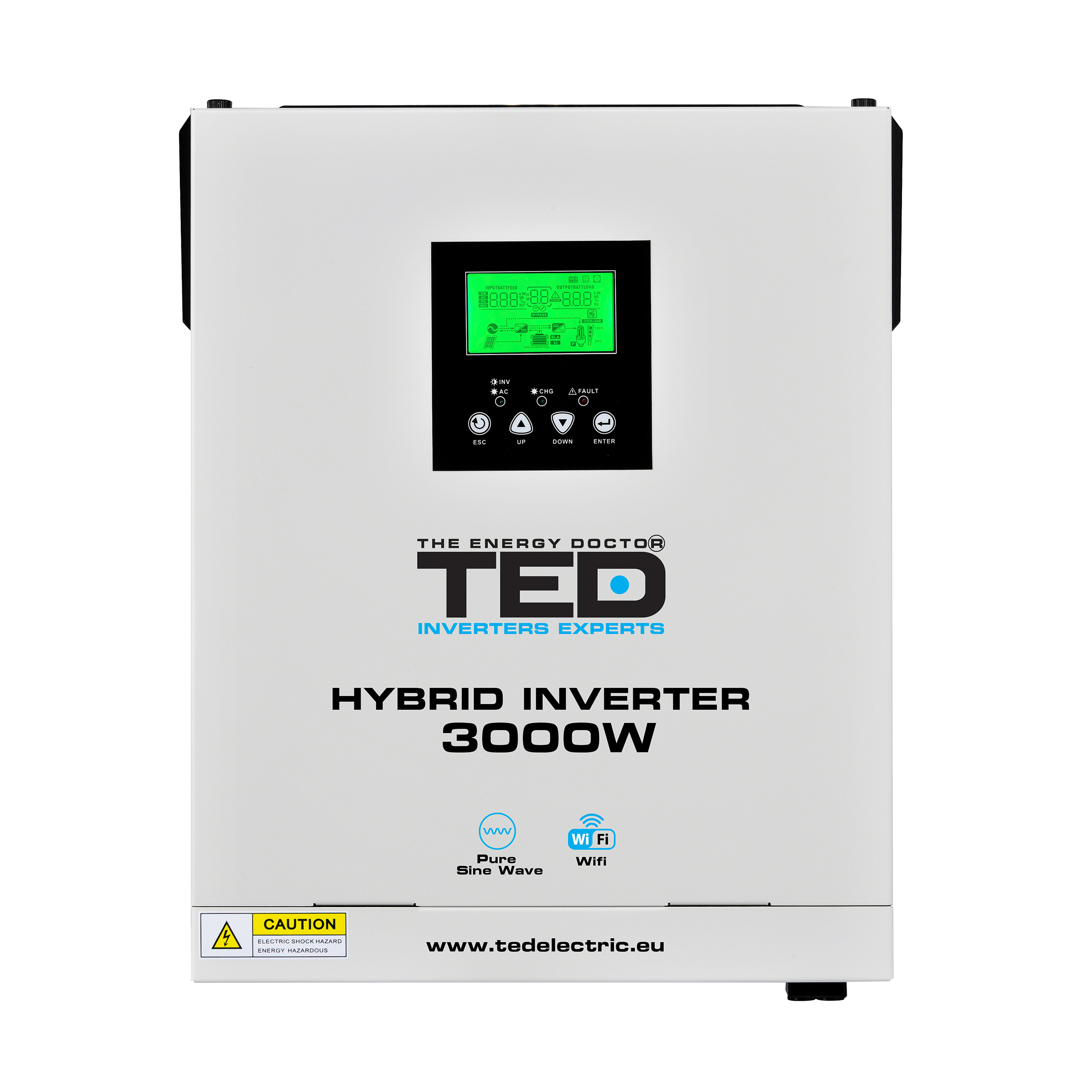 Invertor solar hibrid 3kW, undă sinusoidală pură, MPPT, baterie 24V, Wi-Fi [1]