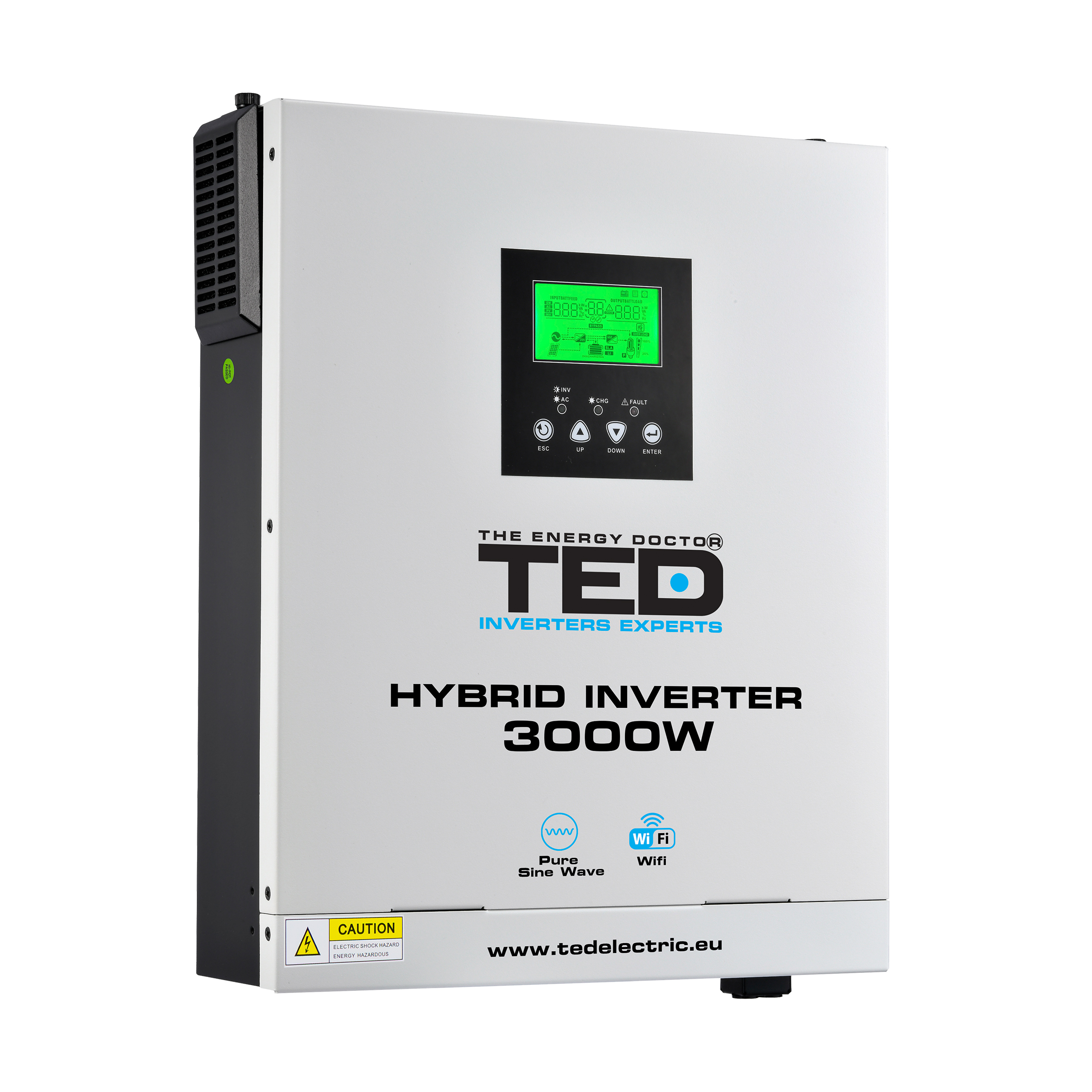 Invertor solar hibrid 3kW, undă sinusoidală pură, MPPT, baterie 24V, Wi-Fi [2]