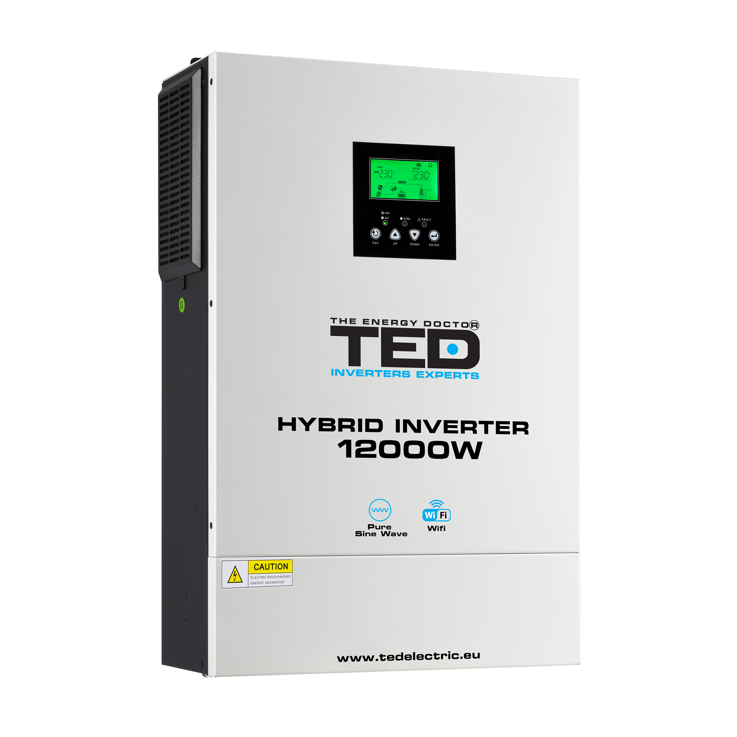 Invertor solar hibrid 12kW, undă sinusoidală pură, MPPT dual, baterie 48V, Wi-Fi [2]