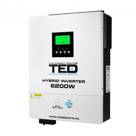 Alte invertoare - Invertor solar hibrid 6kW, undă sinusoidală pură, MPPT, baterie 48V, Wi-Fi