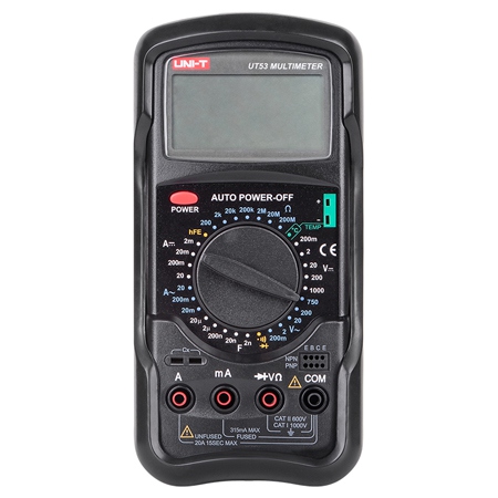 Multimetre Portabile - Multimetru digital Uni-T UT53 cu temperatura si capacitate