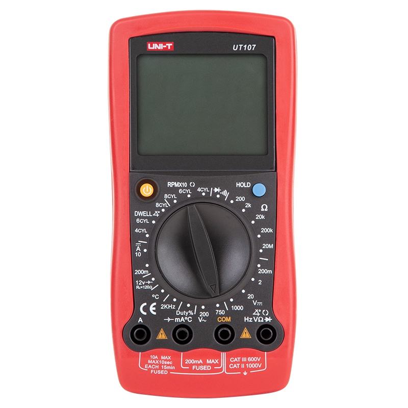 Multimetru Digital Uni-T UT107, Masurare RPM si Unghi Dwell, Temperatura 1000°C, Tensiune DC/AC, Curent, Rezistenta [1]