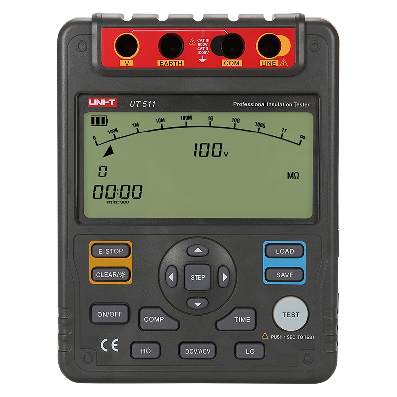 Tester Rezistenta Izolatie Uni-T UT511, 100V-1000V Test, Izolatie 10GOhm, Autoscalare, Tensiune DC/AC, Iluminare Fundal [1]