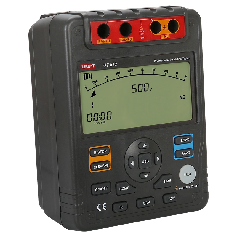 Tester Rezistenta Izolatie Uni-T UT512, 500V-2500V Test, Izolatie 10GOhm, Tensiune DC/AC 600V, Afisaj LCD Mare [5]