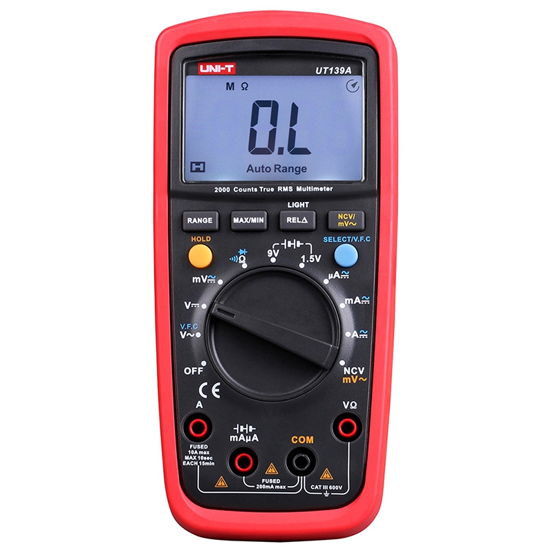 Multimetru Digital Uni-T UT139A, Autoscalare, CAT III 600V, Tensiune DC/AC, Curent, Rezistenta, Testare Diode, HOLD [1]