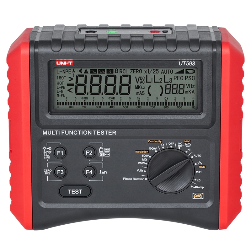 Tester Rezistenta Izolatie Uni-T UT593, RCD, Succesiune Faze, Izolatie 250V-1000V, Impedanta Linie, Frecventa, Tensiune AC/DC [1]