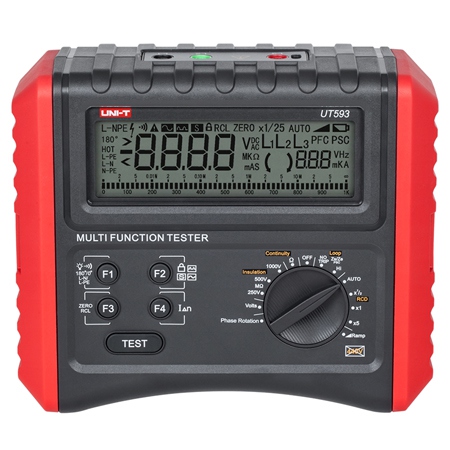 Testere - Tester Rezistenta Izolatie Uni-T UT593, RCD, Succesiune Faze, Izolatie 250V-1000V, Impedanta Linie, Frecventa, Tensiune AC/DC