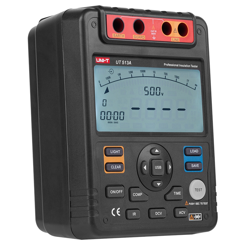 Tester Rezistenta Izolatie Uni-T UT513A, 500V-5000V Test, Izolatie 1000GOhm, USB, Memorie 18 Citiri, Index Polarizare [2]