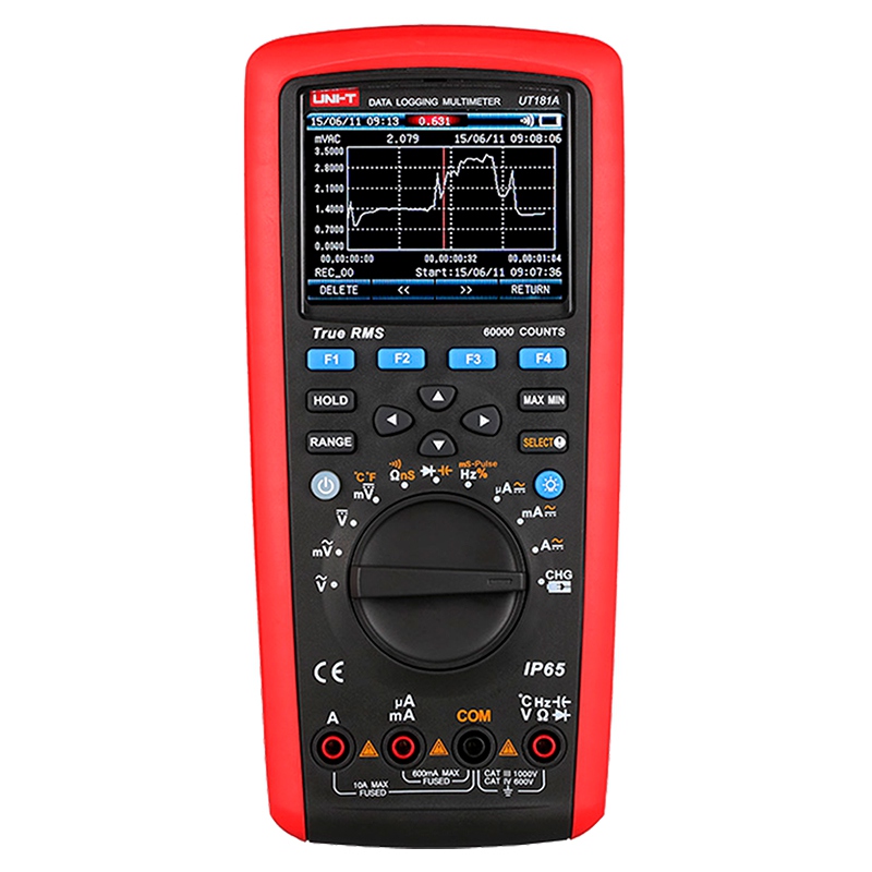 Multimetru Digital Uni-T UT181A, USB, Temperatura 1000°C, Capacitate 60mF, Frecventa 60MHz, Autoscalare, MAX/MIN [1]