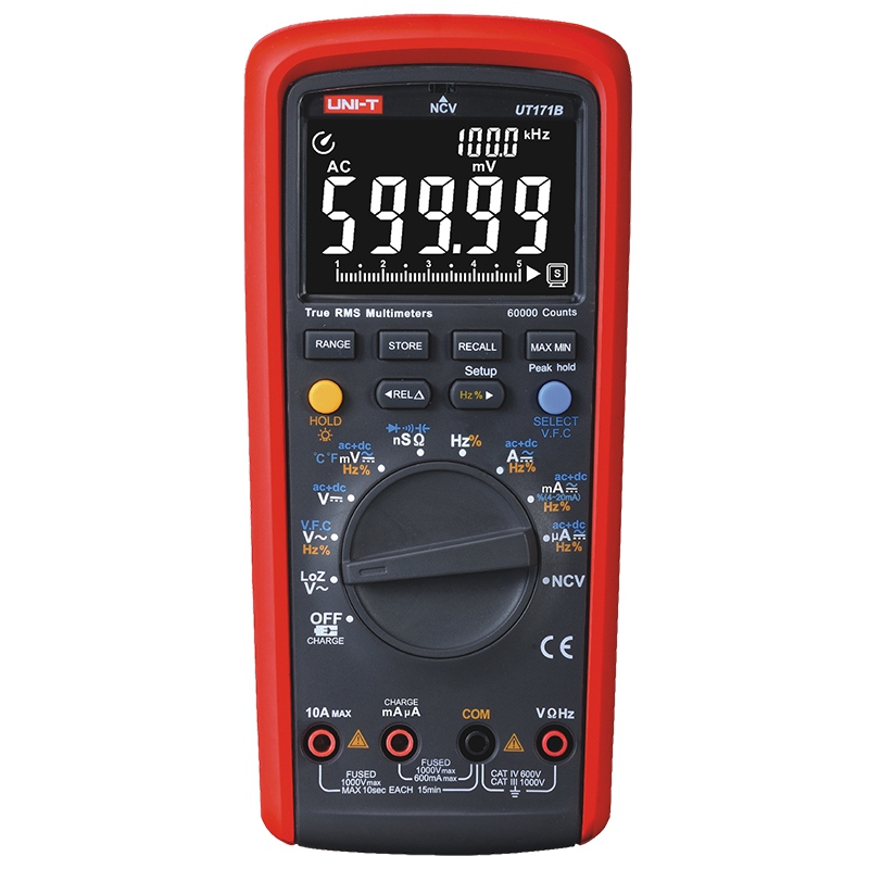 Multimetru Digital Uni-T UT171B, True RMS, USB, Capacitate 60mF, Frecventa 10MHz, Tensiune DC/AC 750V, CAT III [1]