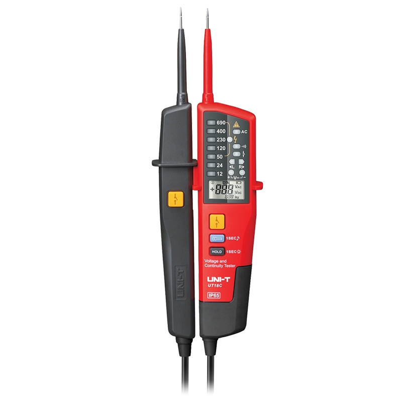 Multimetru Digital Uni-T UT18C, Detectie Tensiune AC/DC 690V, Succesiune Faze, Test RCD, IP65, Buzzer si LED [1]