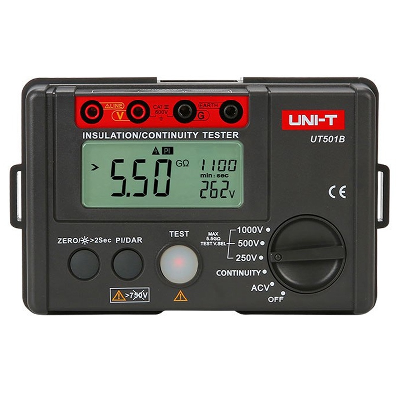 Tester Rezistenta Izolatie Uni-T UT501B, 250V-1000V Test, Izolatie 1000GOhm, Index Polarizare, Autoscalare, Iluminare [1]