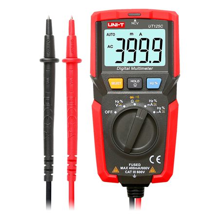 Multimetre Portabile - Multimetru Digital Uni-T UT125C, Compact Buzunar, Temperatura, Capacitate 100µF, Frecventa 60kHz, NCV, CAT III 600V
