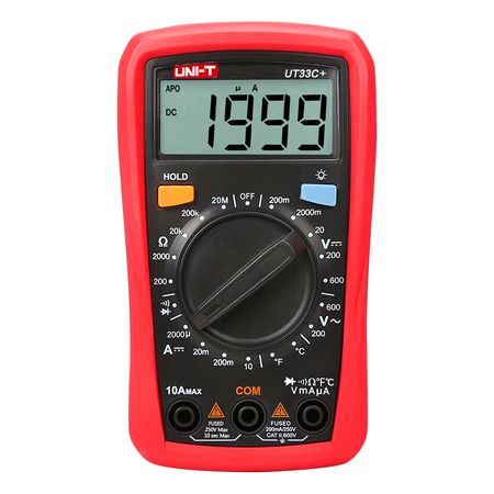 Multimetre Portabile - Multimetru Digital Uni-T UT33C+, Temperatura 1000°C, Autoscalare, Testare Diode, Buzzer, Iluminare Automata, Compact