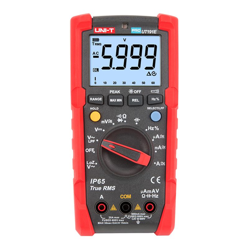 Multimetru Digital Uni-T UT191E, True RMS, Temperatura 1000°C, CAT III 1000V, Frecventa, Capacitate, Autoscalare [1]