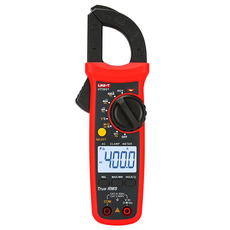 Clampmetru Digital Uni-T UT202, True RMS, Autoscalare, 600A AC, Capacitate, Frecventa, Testare Diode, Buzzer [1]