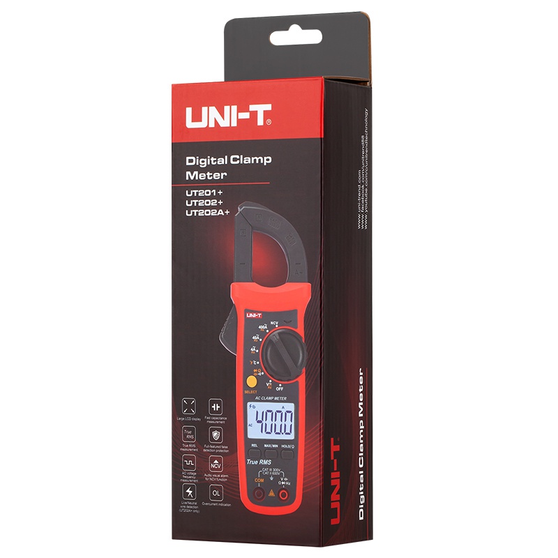Clampmetru Digital Uni-T UT202, True RMS, Autoscalare, 600A AC, Capacitate, Frecventa, Testare Diode, Buzzer [7]