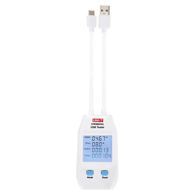 Tester USB Dual Uni-T UT658DUAL, Tensiune 3-9V, Curent 3A, Capacitate, Doua Porturi USB [1]
